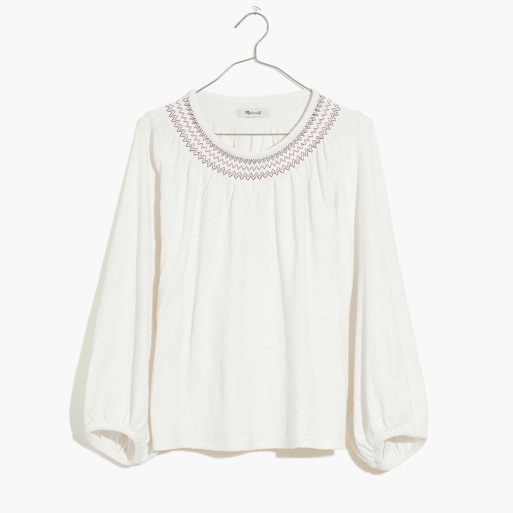 MADEWELL| Superlight Jacquard Embroidered Smocked